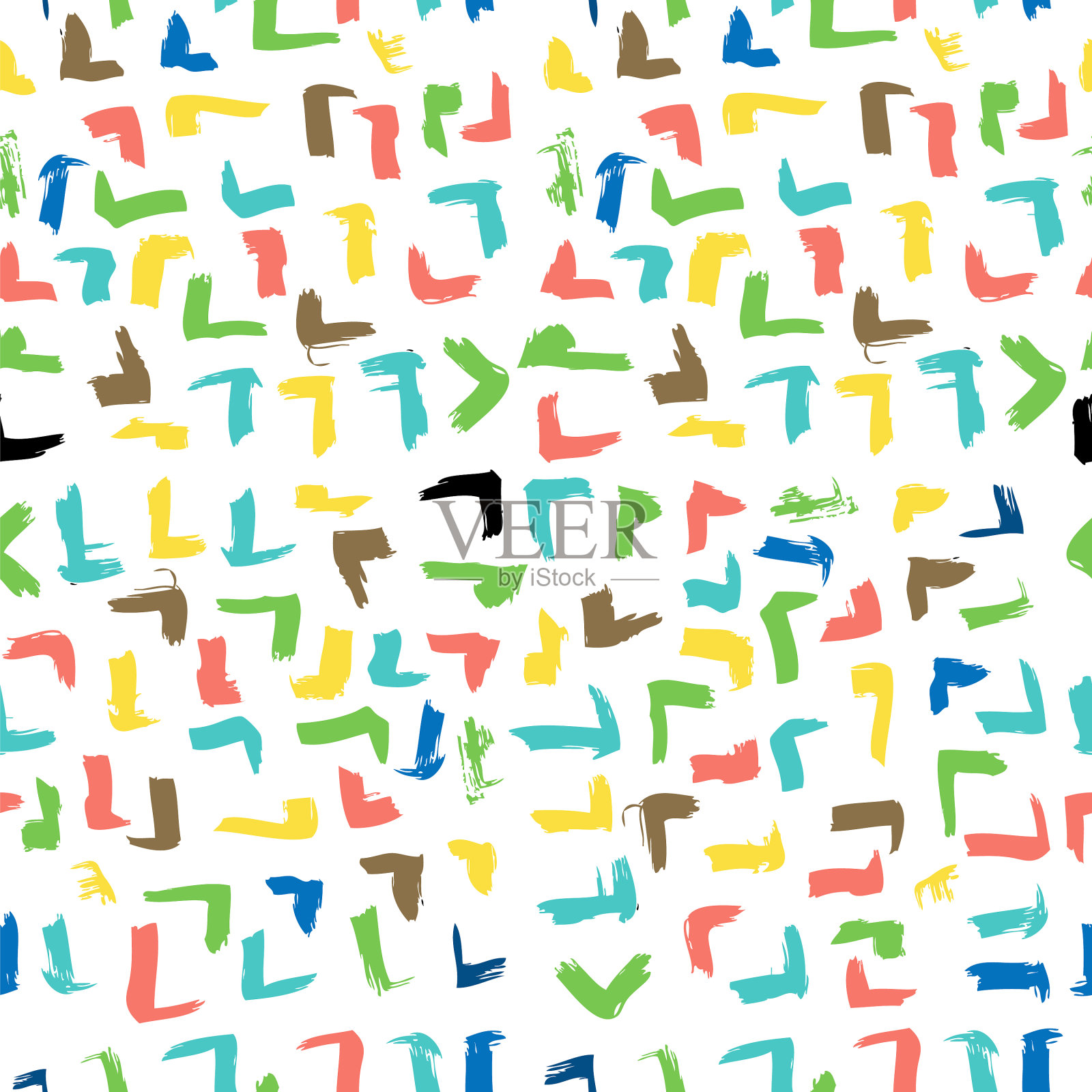 无缝抽象复古彩色涂鸦从插画图片素材