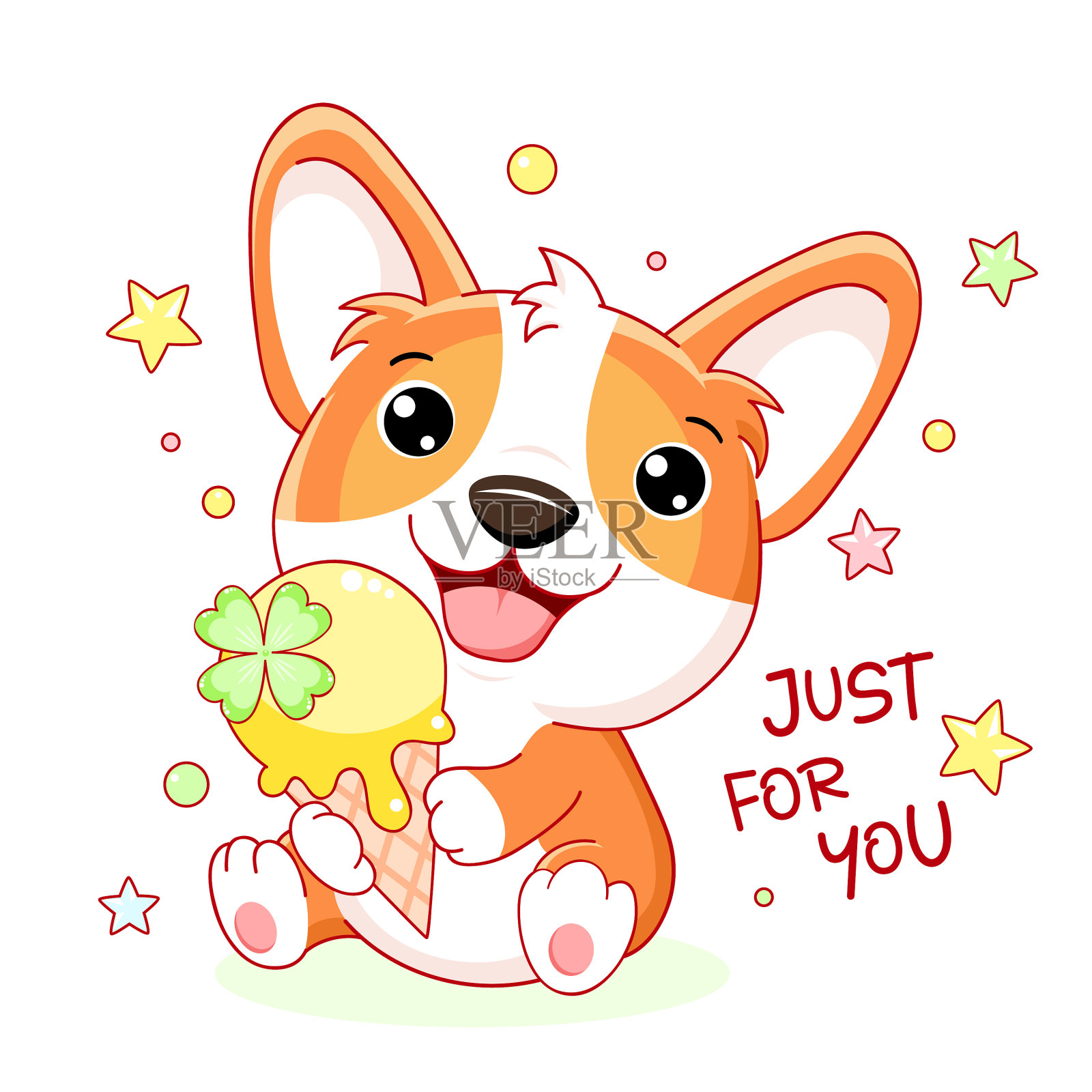 可爱美味的卡哇伊风格可爱的小插画图片素材