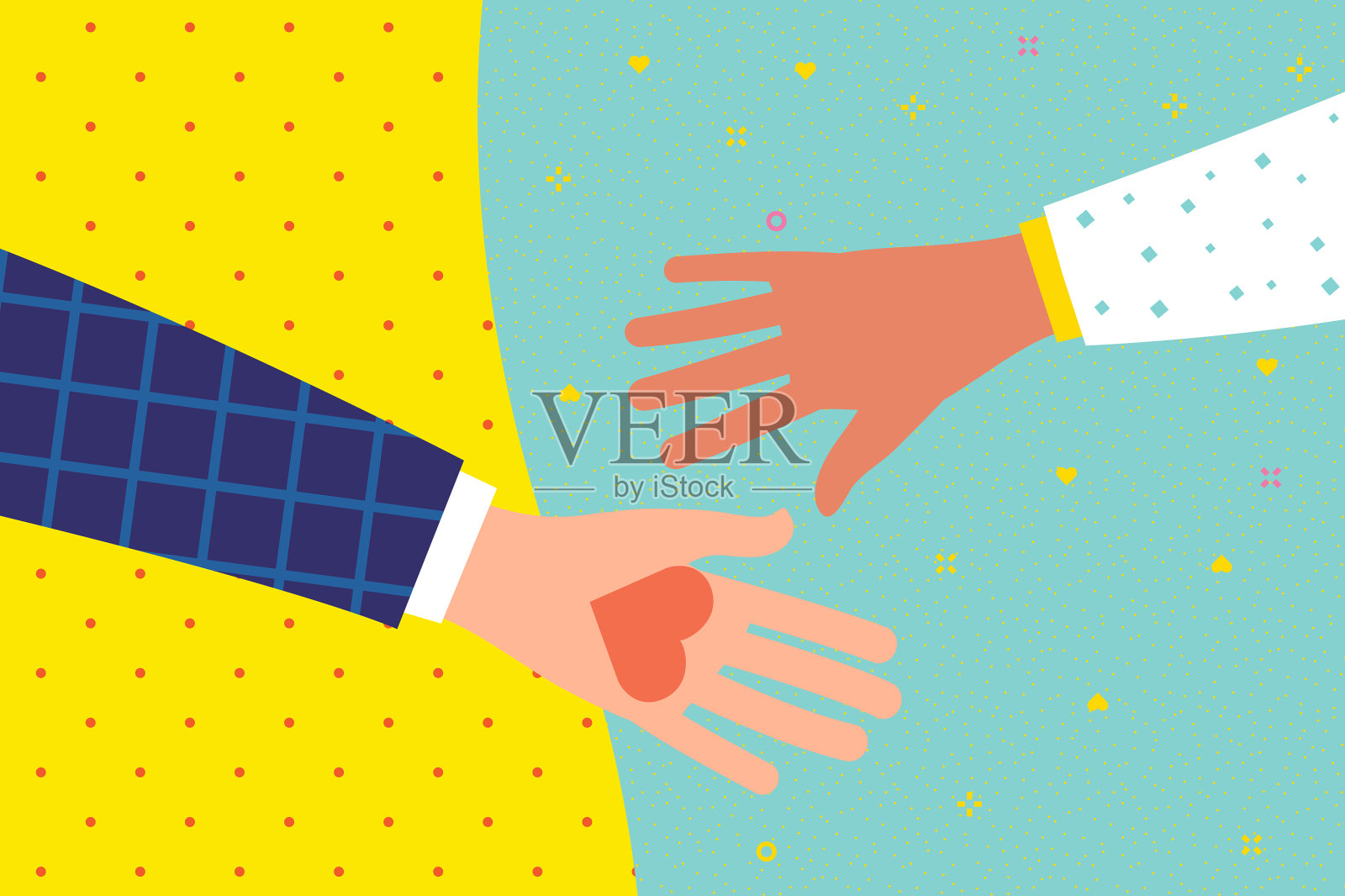 慈善和捐赠的理念给予和分享插画图片素材