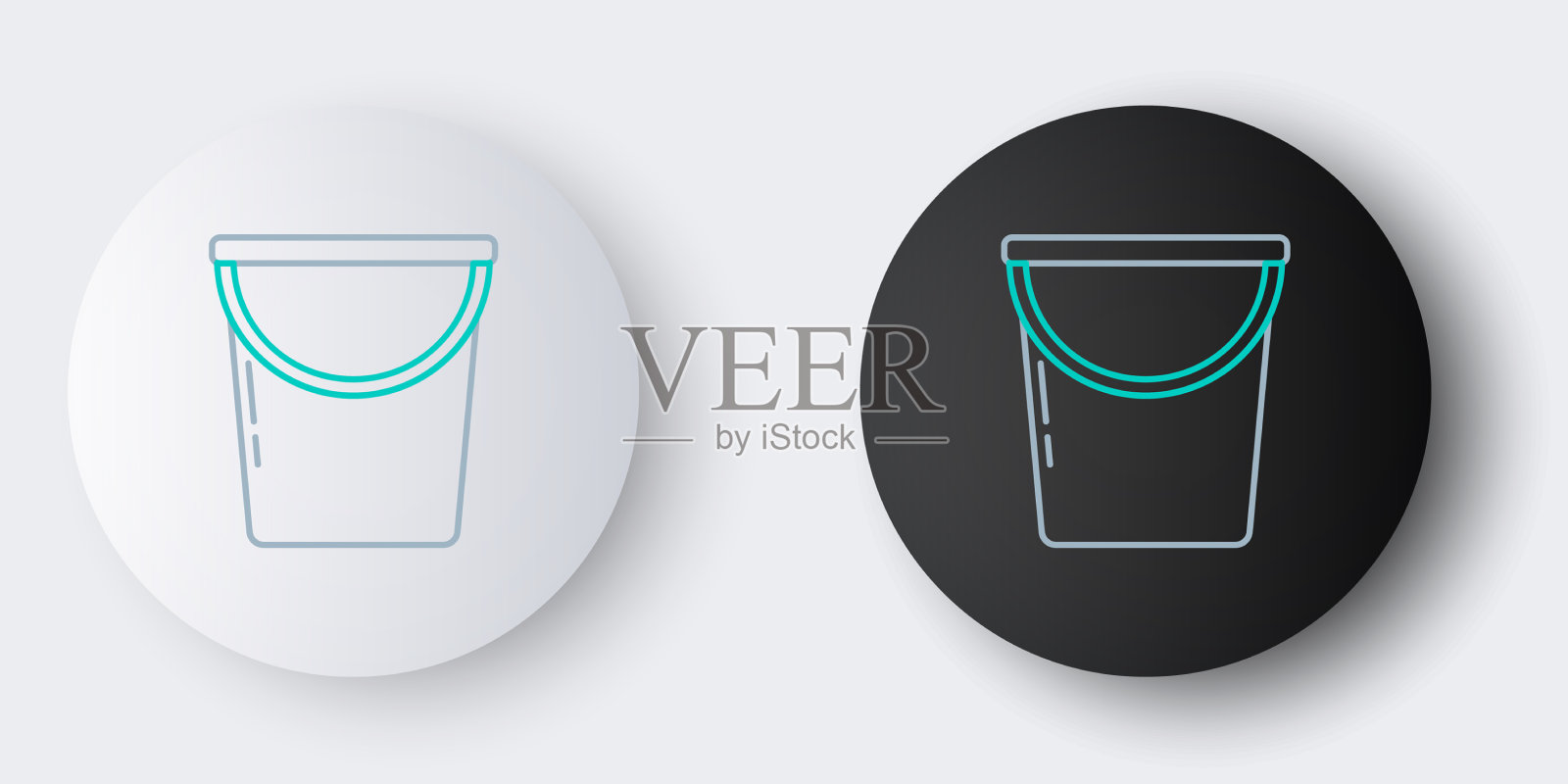 行桶图标孤立在灰色背景图标素材