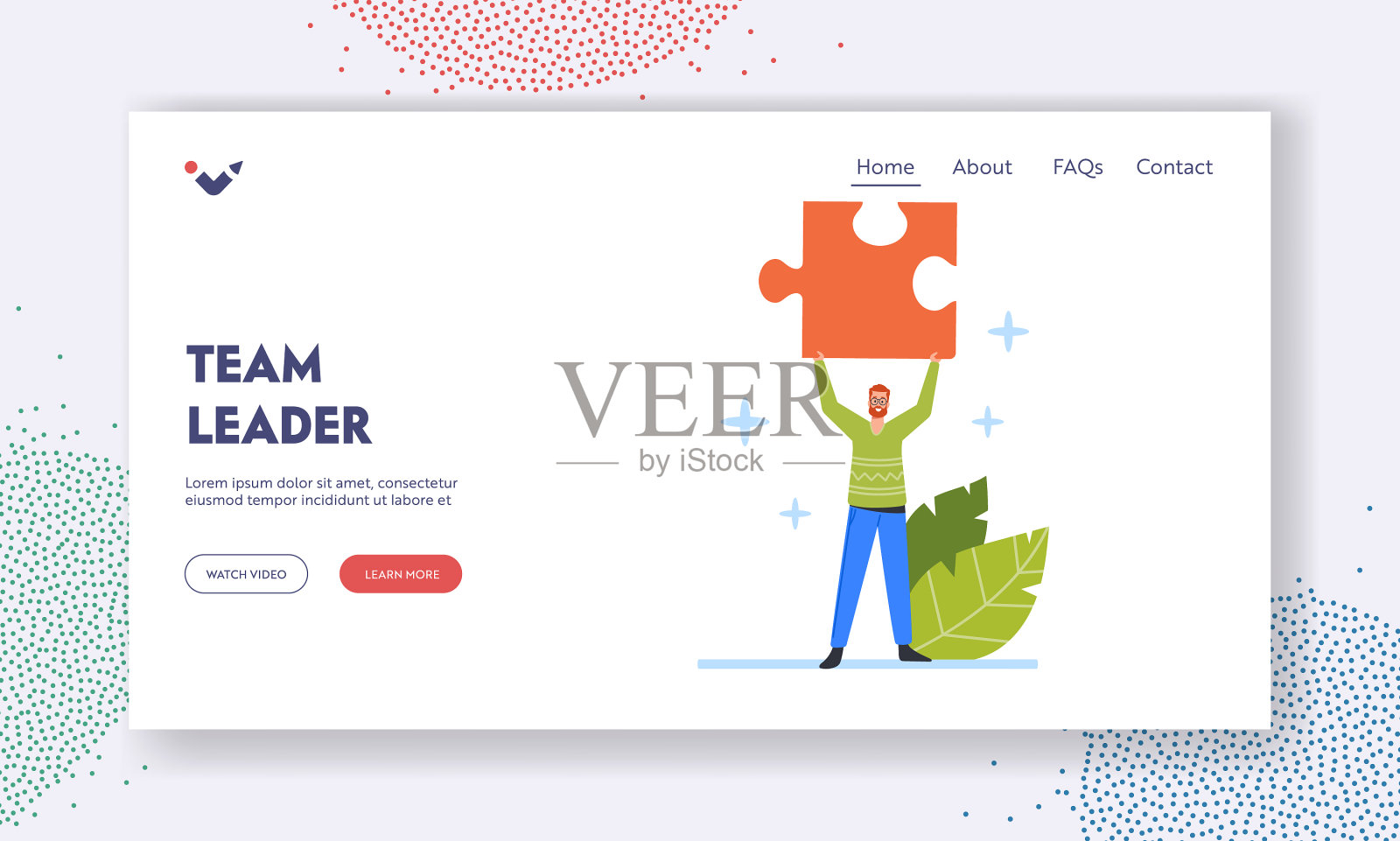 团队负责人登陆页面模板创意插画图片素材