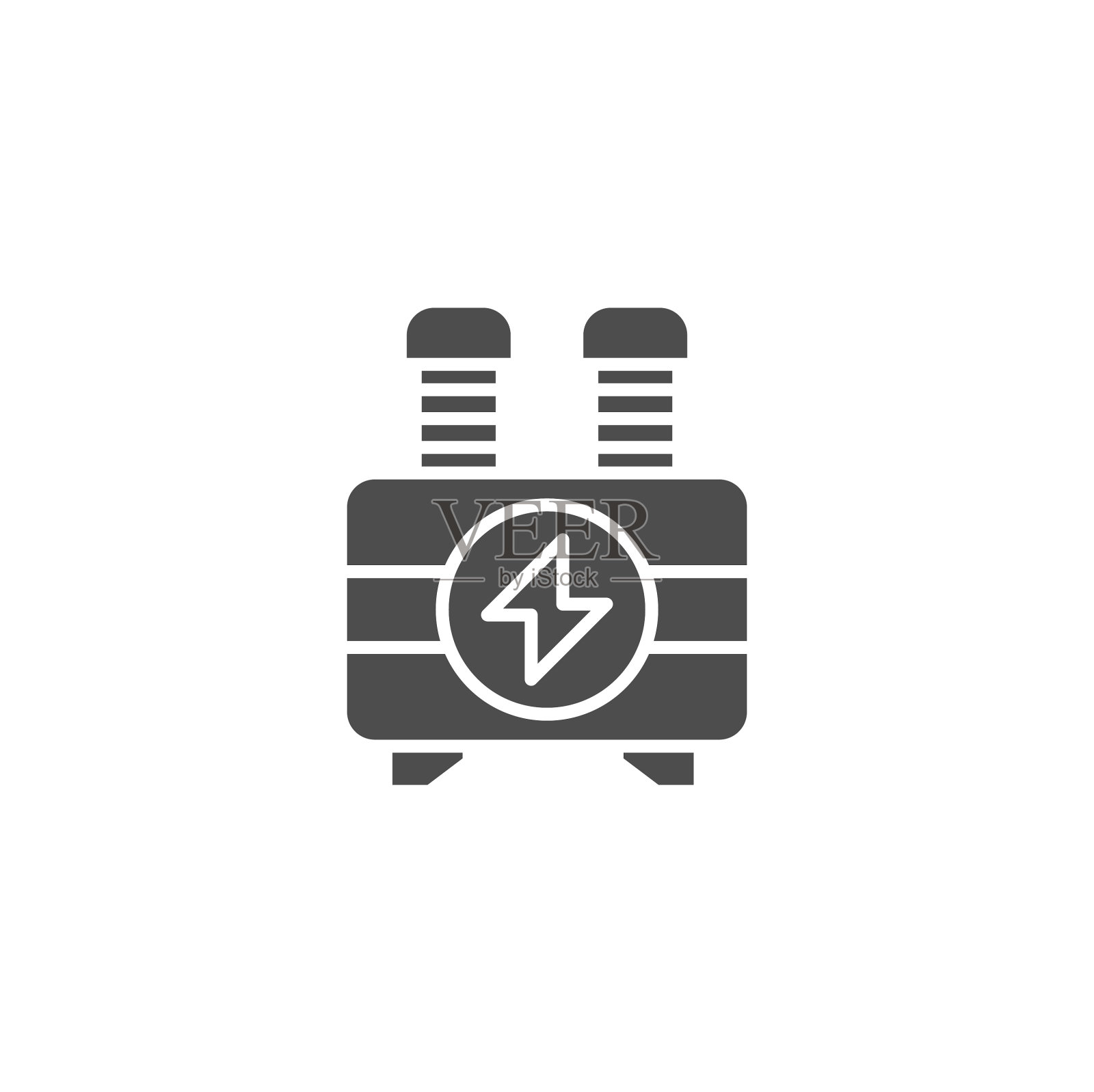 电力变压器线填充彩色字形图标图标素材