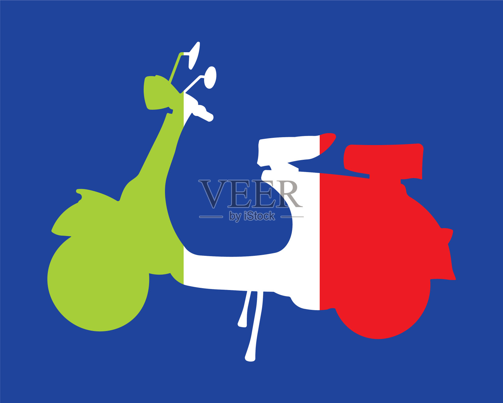 旧的摩托车插画图片素材