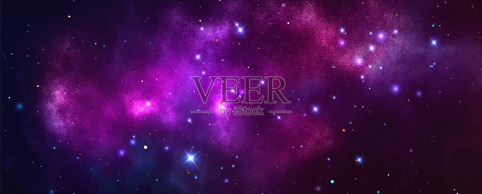 向量宇宙插图。美丽多彩的空间背景。水彩宇宙插画图片素材