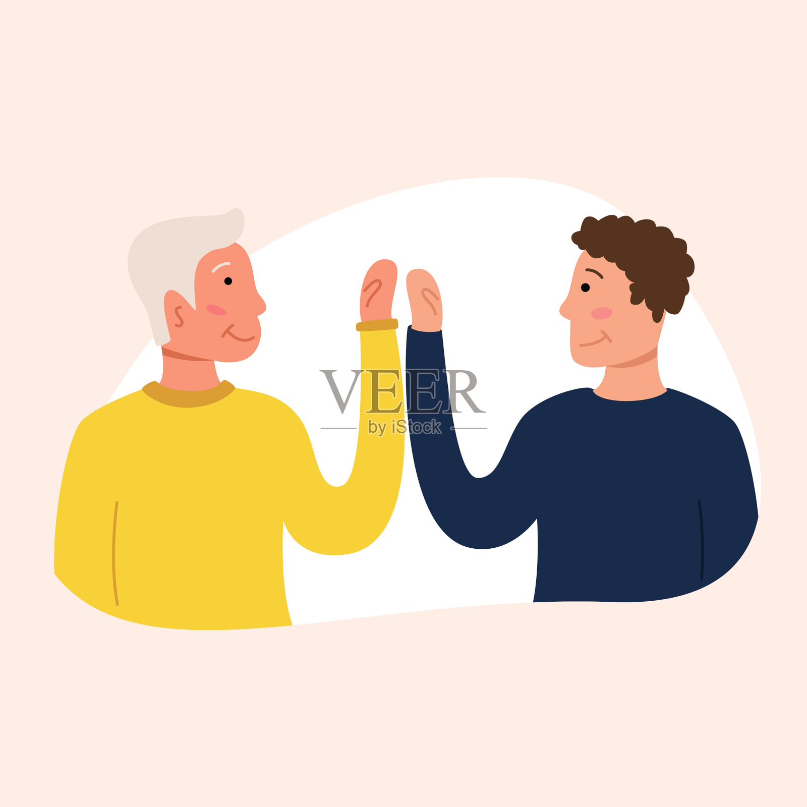 女人和男人拥抱在一起插画图片素材