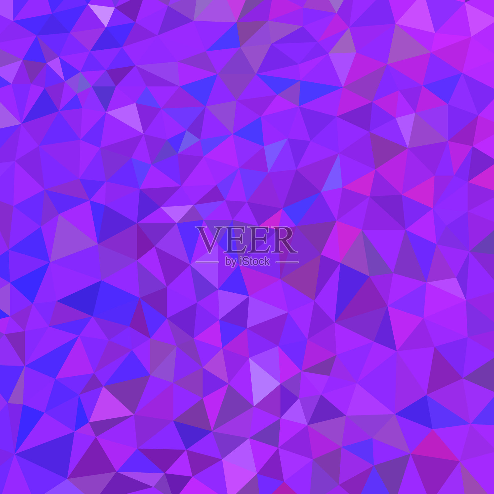 抽象向量几何混沌三角形背景-紫色和紫色插画图片素材