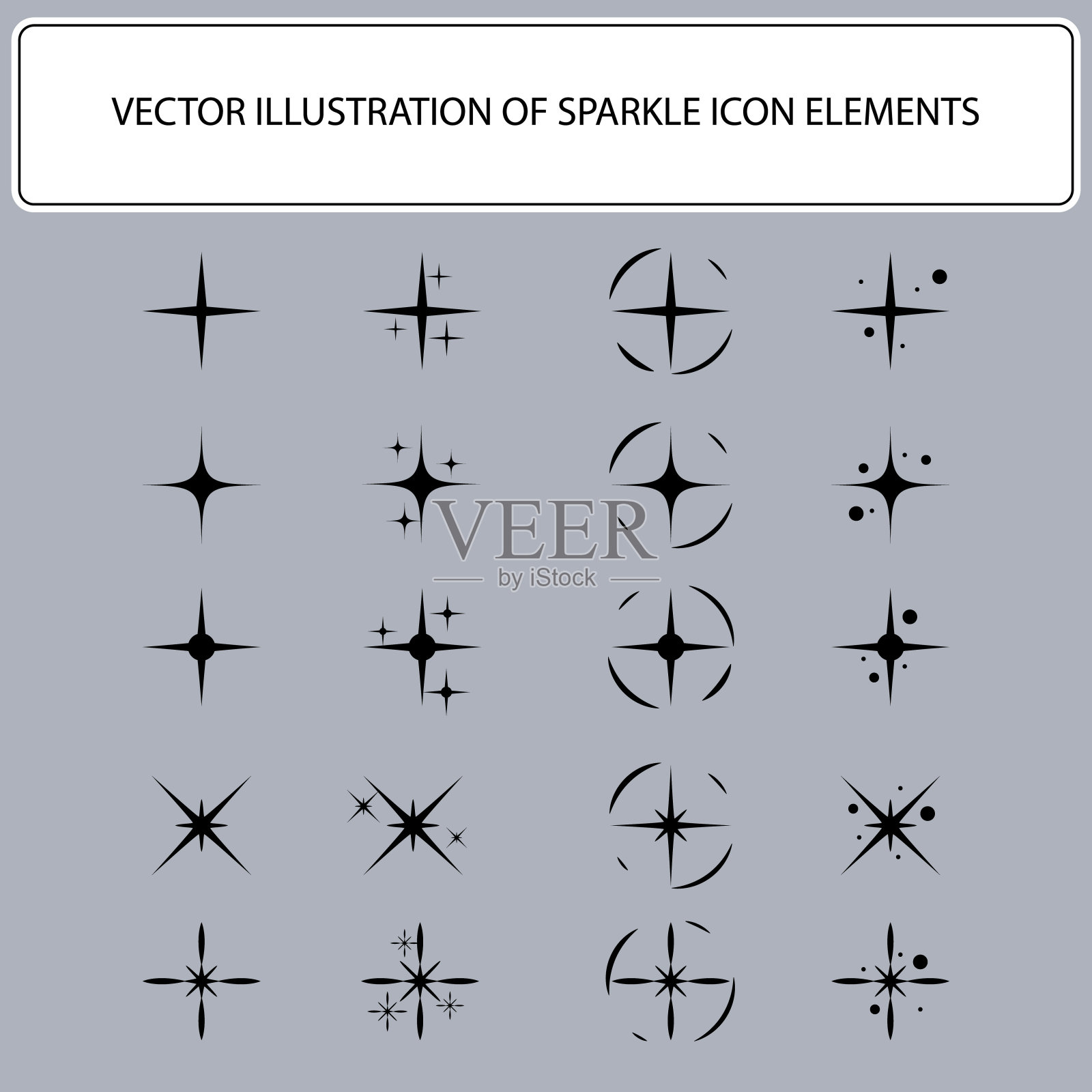 集合插图图标设计标志元素的技术信息。插画图片素材