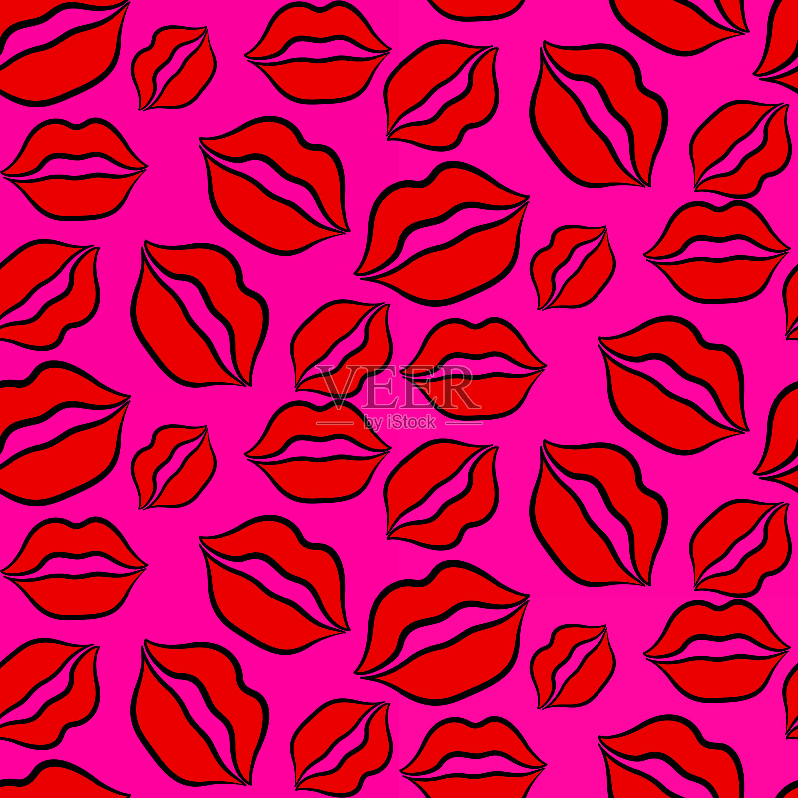 矢量爱情符号图案，有型的吻设计元素图片