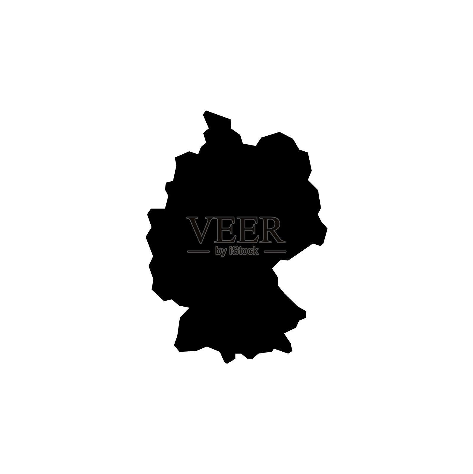 德国地图图标孤立在白色上设计元素图片