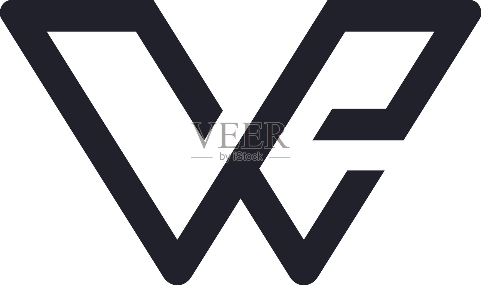 我们或新首字母标志设计设计元素图片