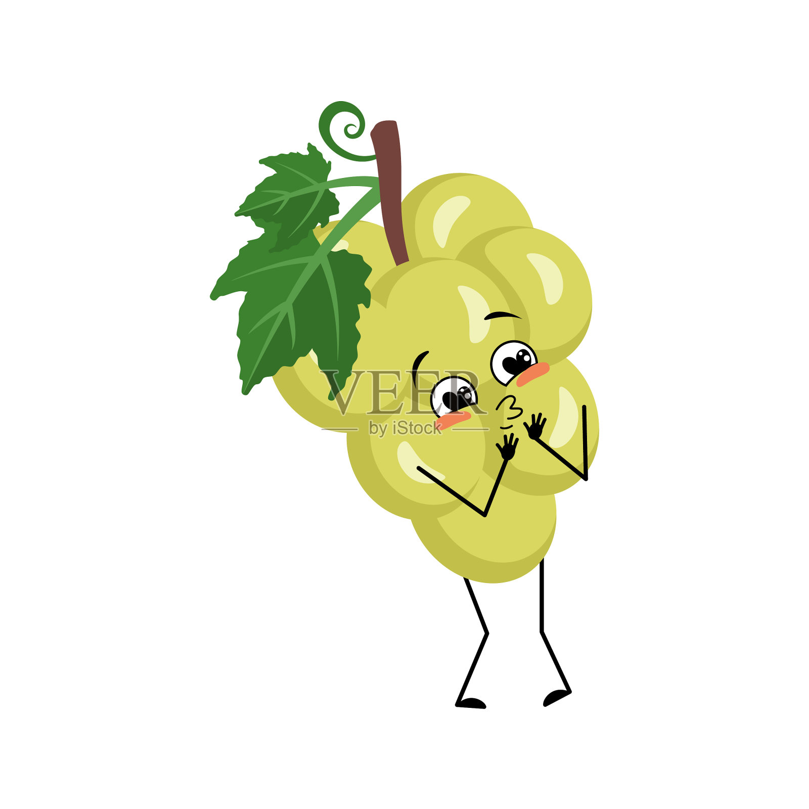 葡萄的性格带着爱的情绪微笑着面对设计元素图片