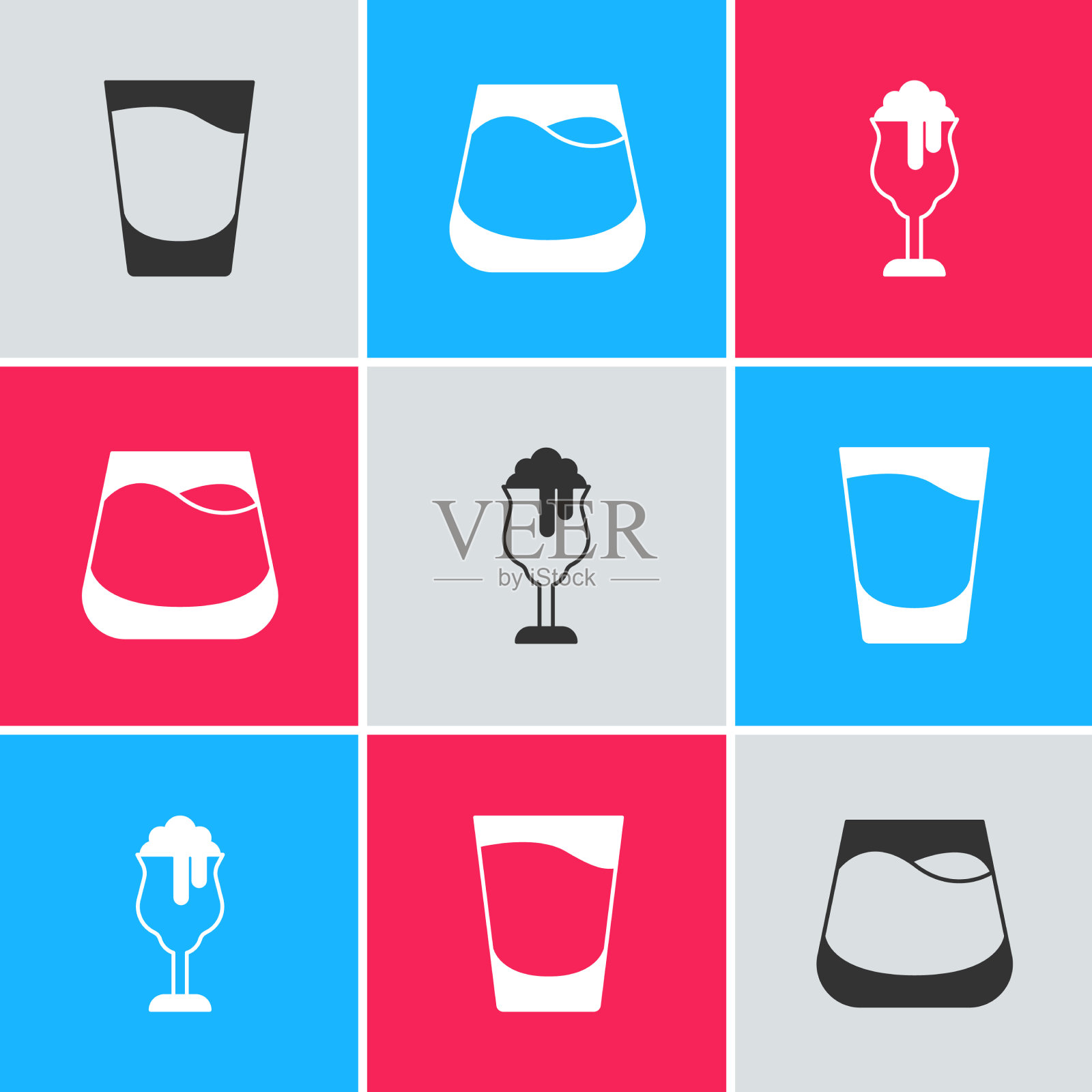 设置shot glass威士忌和啤酒图标图标素材