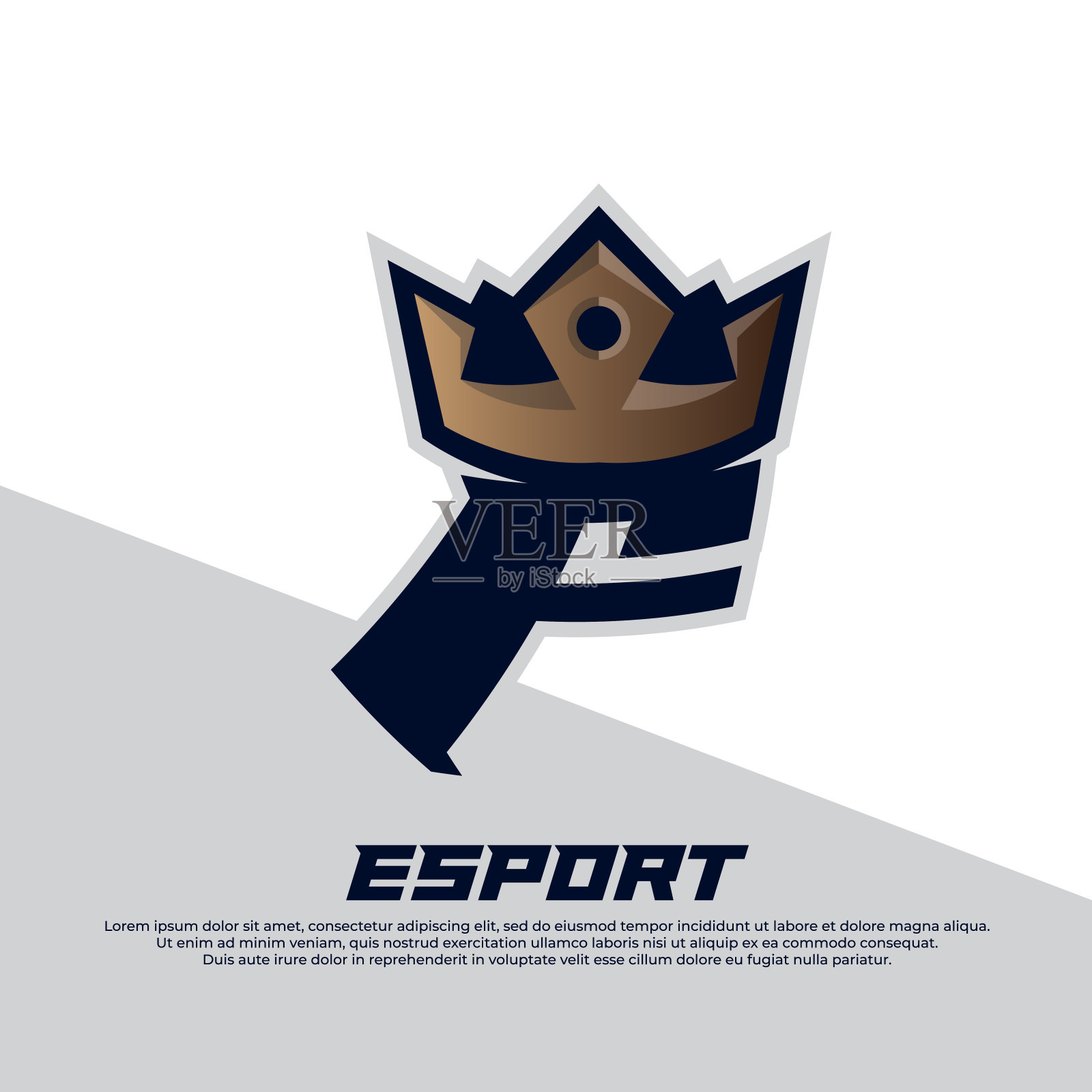 皇冠标志以字母F设计模板，玩家风格孤立在白色背景，国王图标插画图片素材