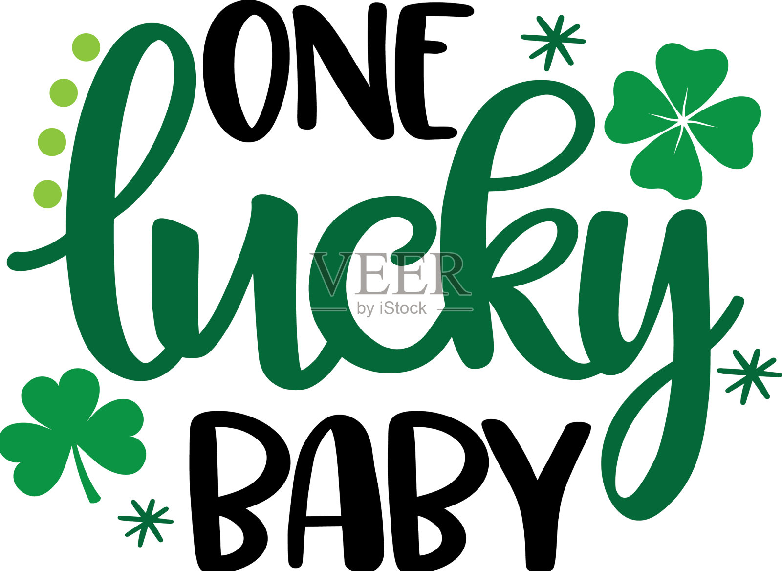一个幸运的婴儿SVG圣帕特里克日SVG PNG eps插画图片素材