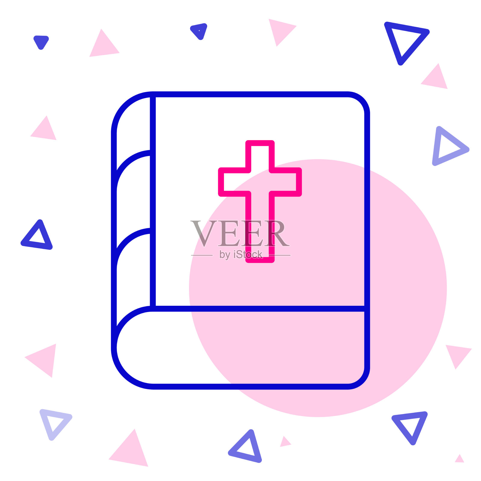 线圣圣经书图标孤立在白色插画图片素材