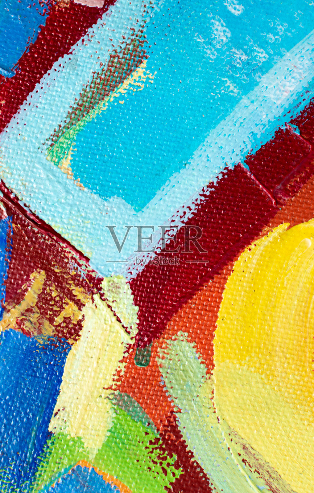 抽象多色背景与impasto纹理。丙烯画特写的一笔。插画图片素材