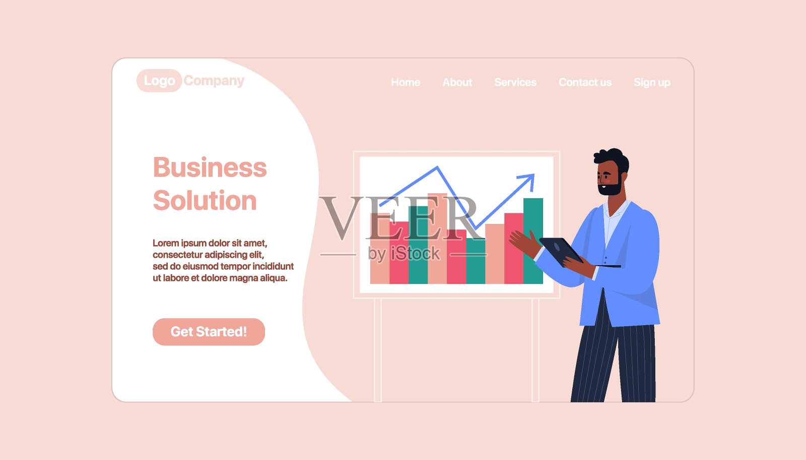 商业展示的特点插画图片素材