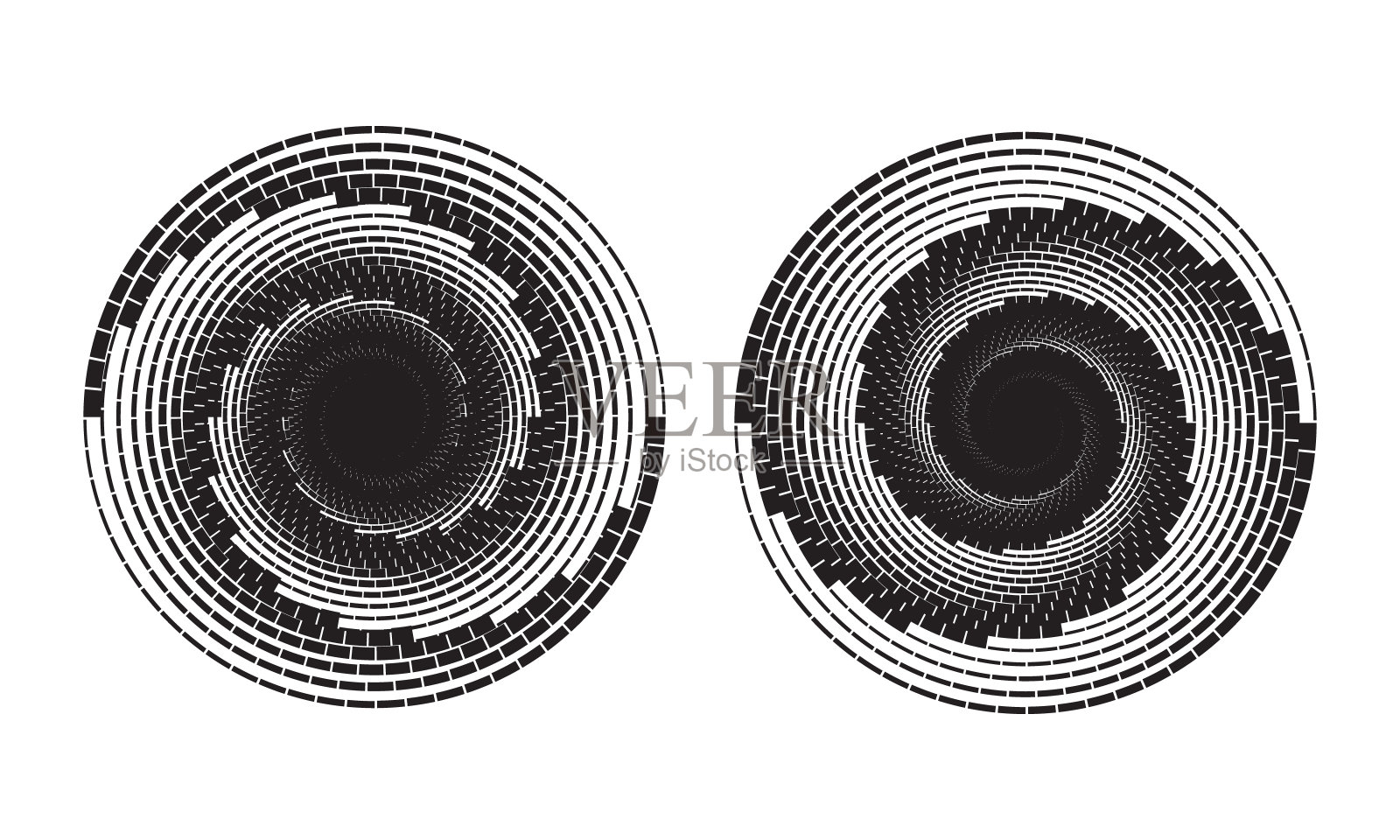 抽象动态圆圈的形式图标，标志或纹身。艺术几何的线条是带有两种对称元素的螺旋形。插画图片素材