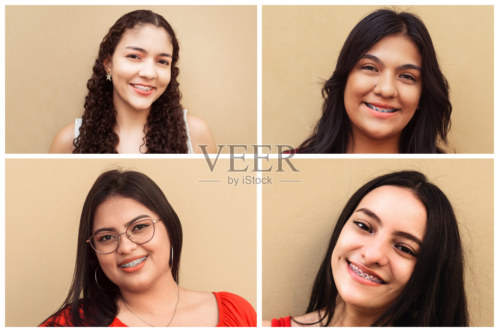 一个拉丁美洲女人看着相机的肖像。照片摄影图片