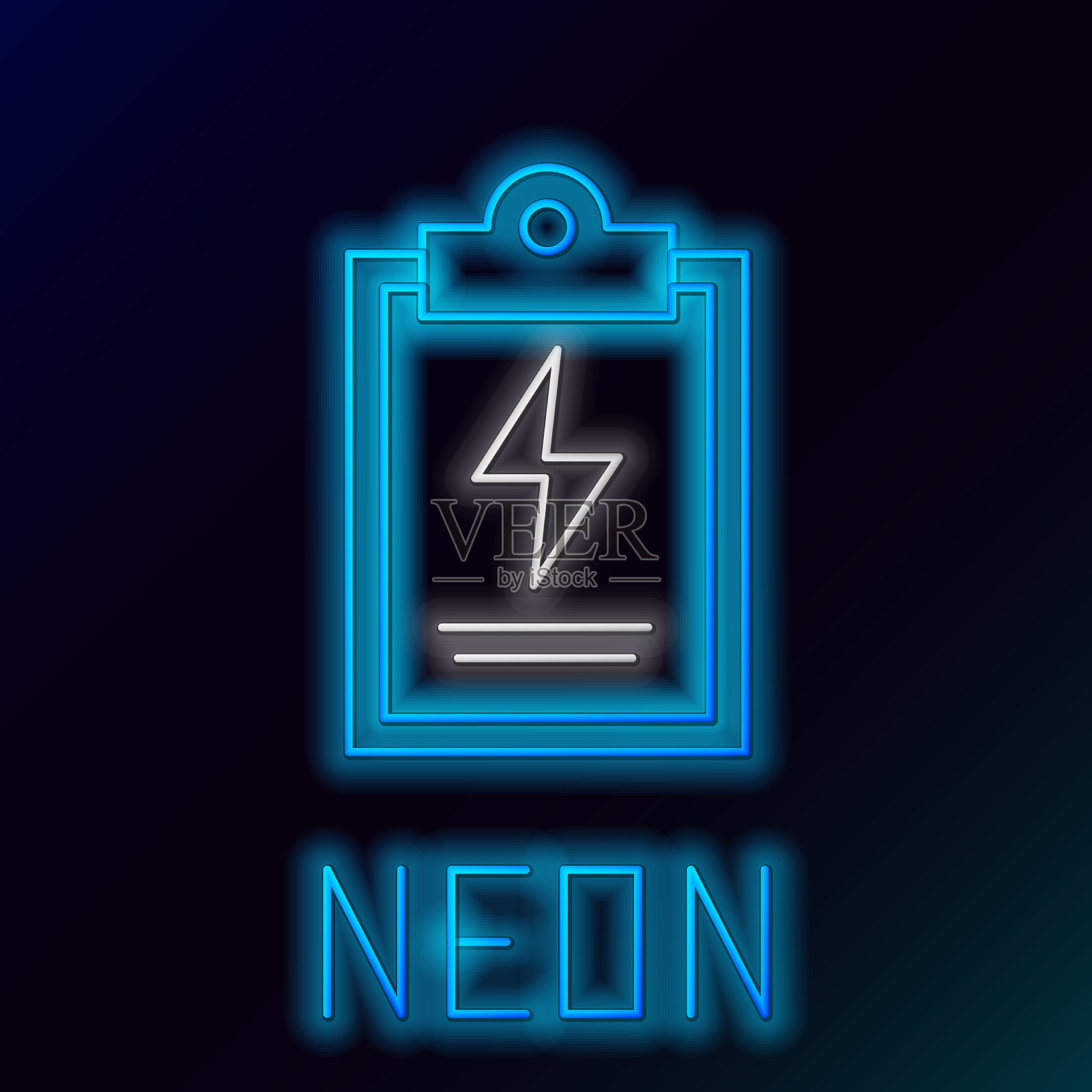 发光的霓虹灯线实验室剪贴板插画图片素材