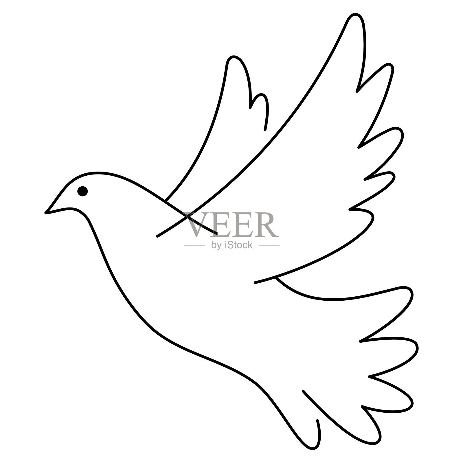 创造性线性鸽子插图插画图片素材