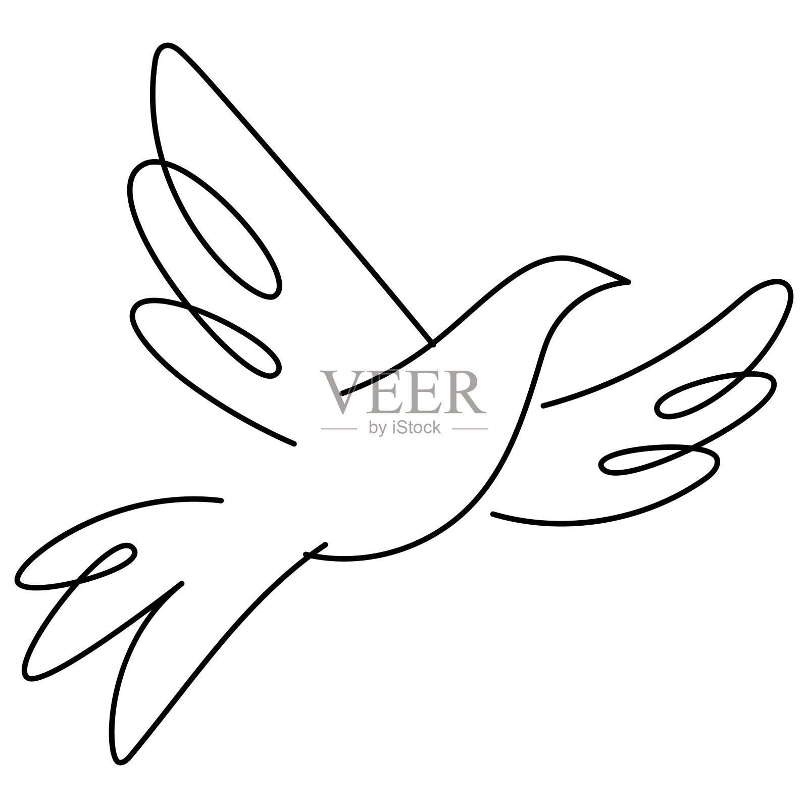 创造性线性鸽子插图插画图片素材