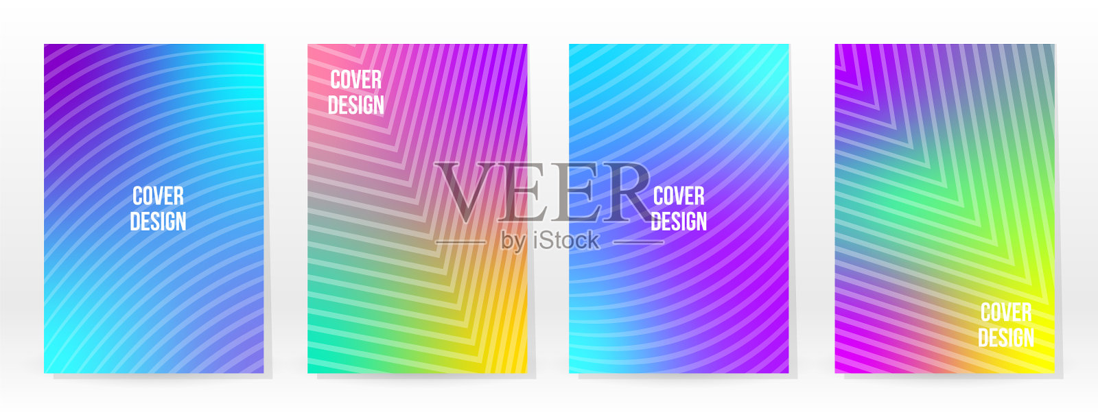 最小海报粉彩柔和的彩虹渐变设置插画图片素材