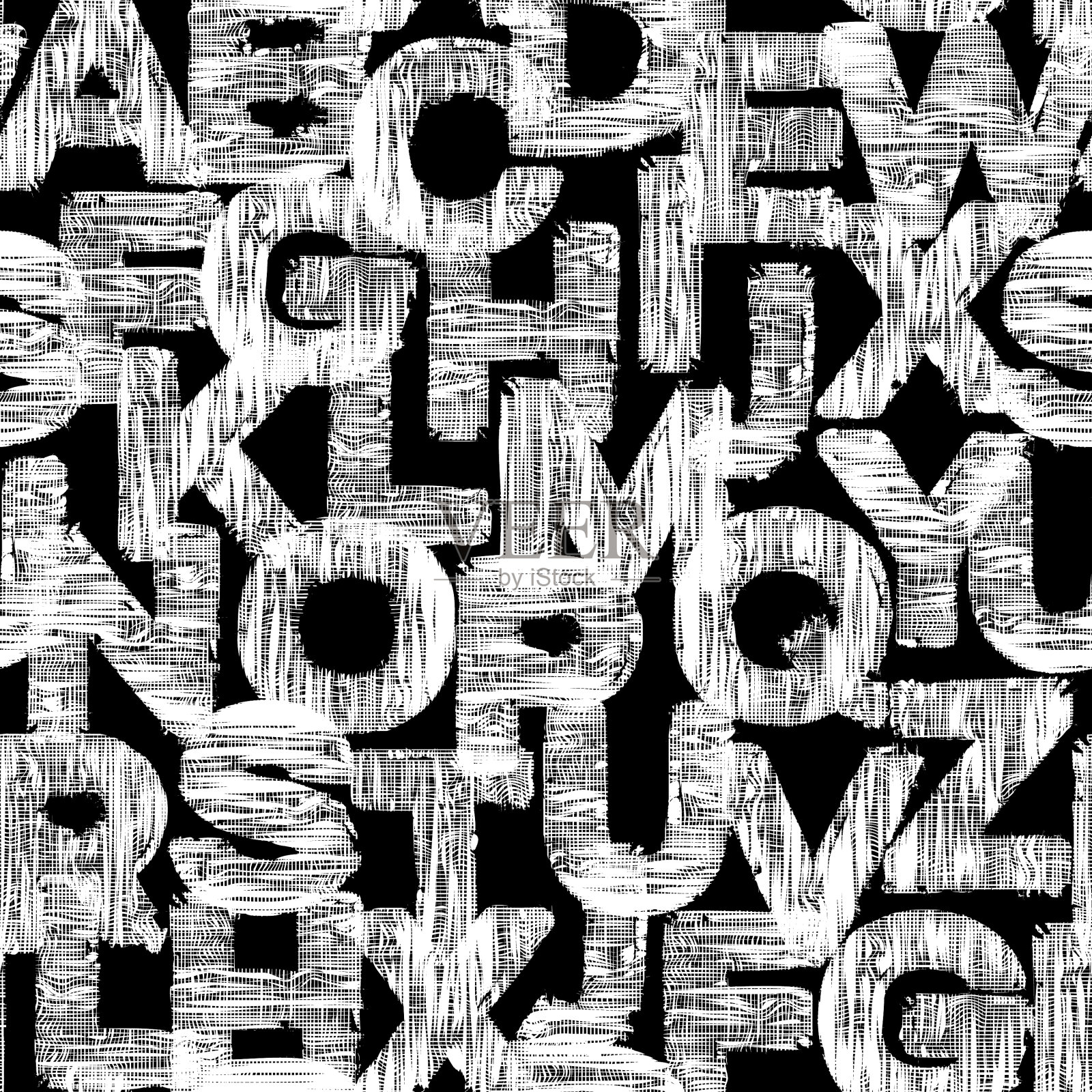 纺织英文字母无缝图案插画图片素材