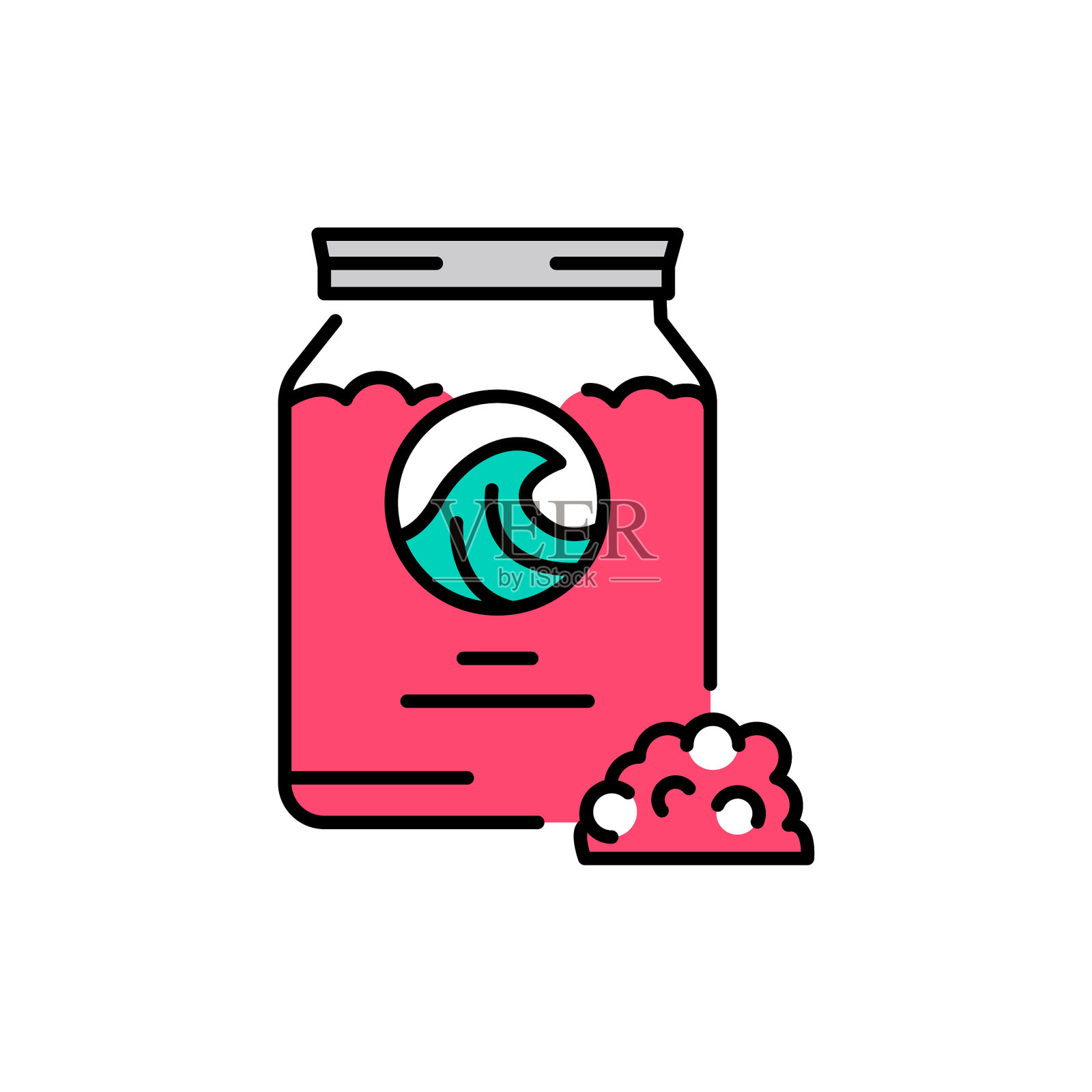 浴盐颜色线图标的网页象形设计元素图片