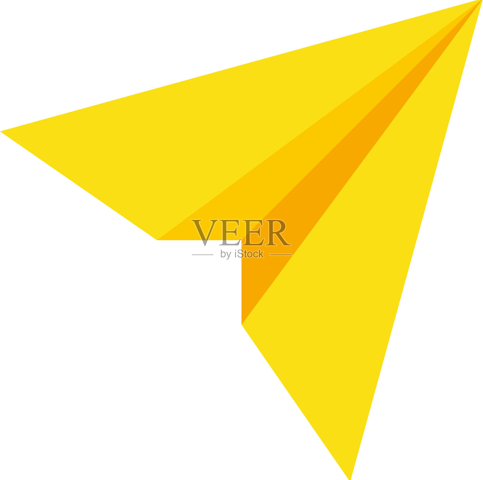 黄色的纸飞机飞平了翅膀图标素材