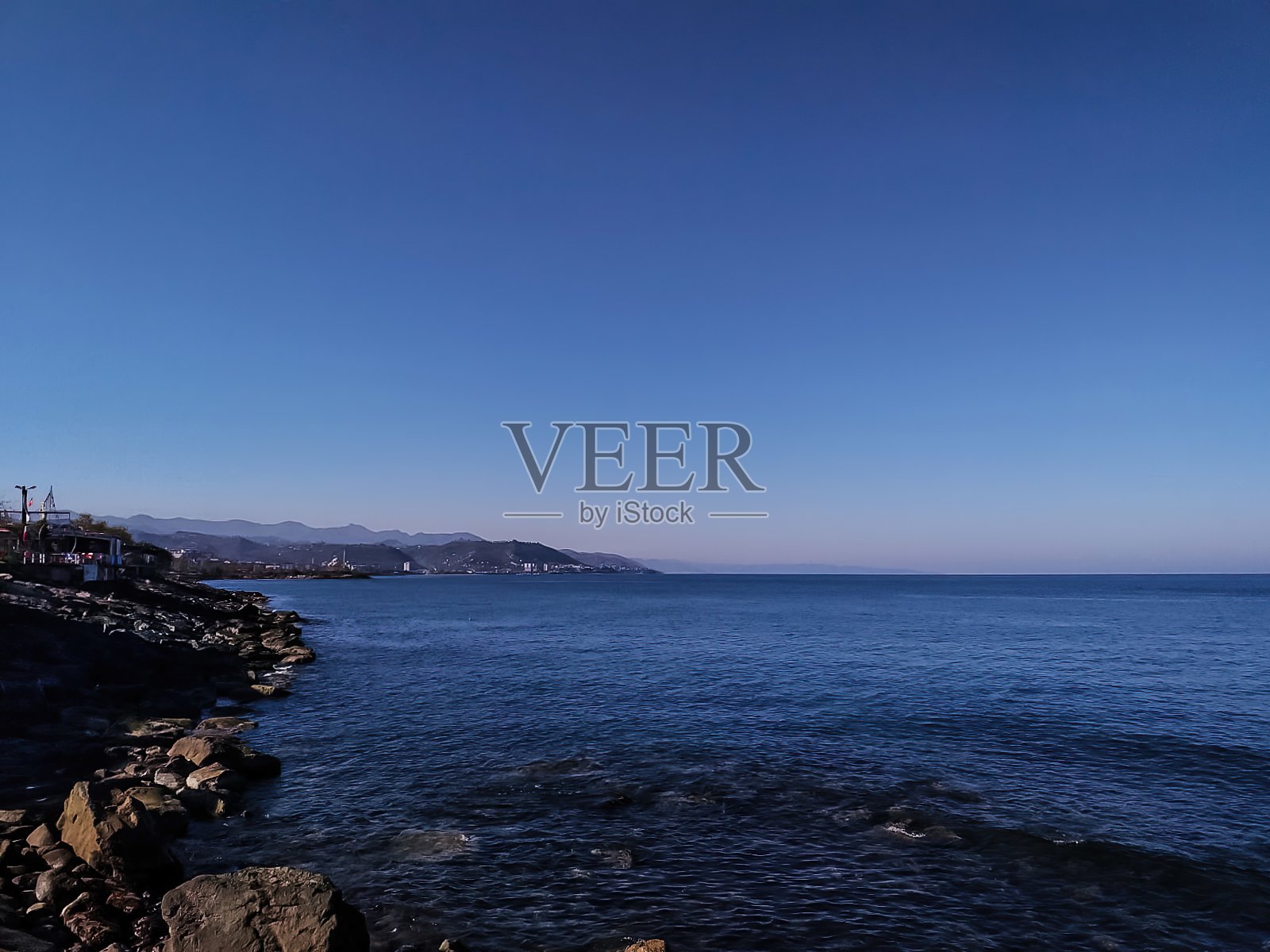 海岸线，海景，背景选择性聚焦照片摄影图片