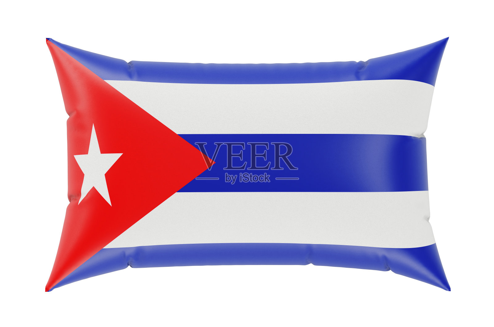 印有古巴国旗的枕头。三维渲染照片摄影图片