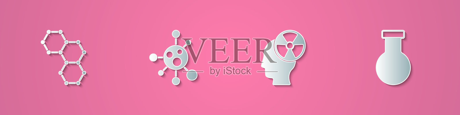 定纸裁头和化学式分子图标素材