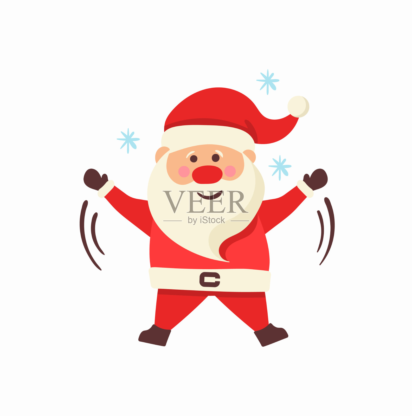 设定圣诞老人和新年人物图标素材