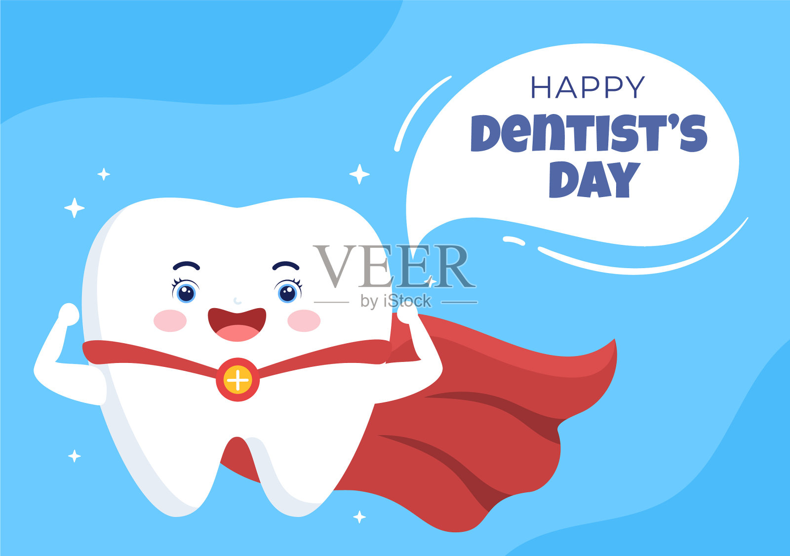 世界牙医日以牙齿和牙刷来庆祝插画图片素材