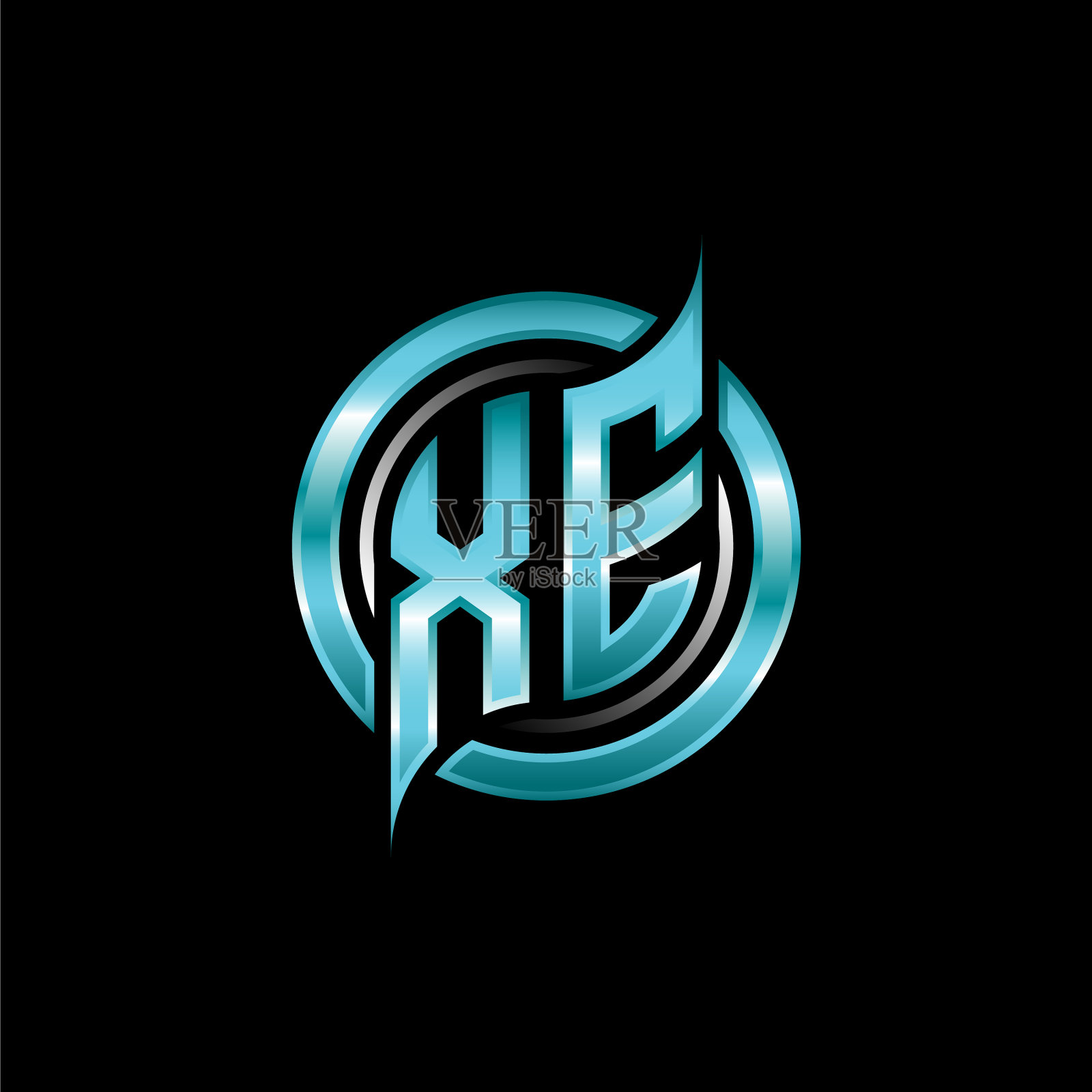 Xe初始字母标志圆形插画图片素材