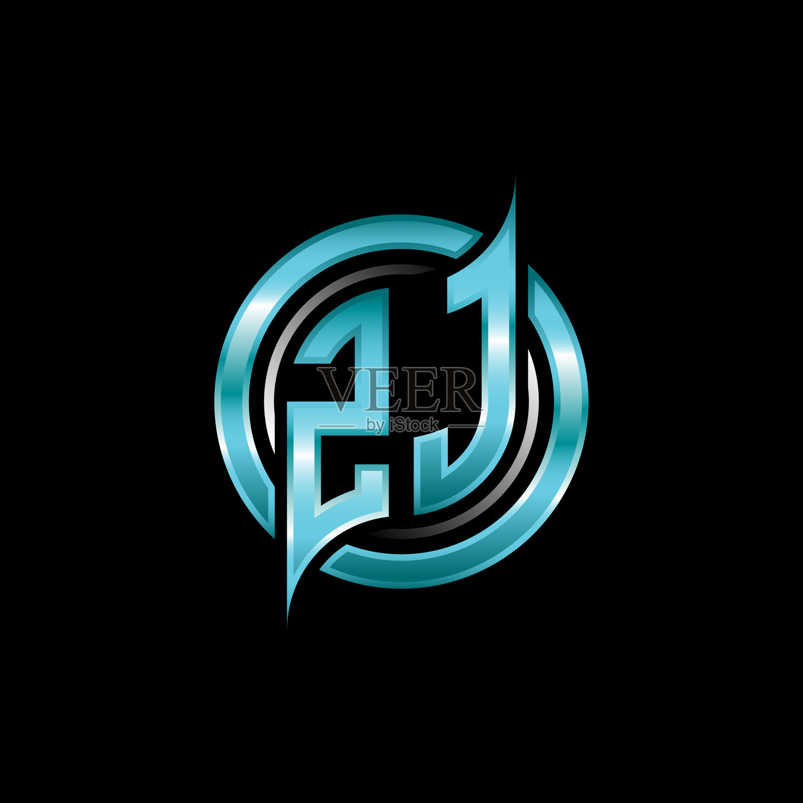 Zj首字母组合标志圆形插画图片素材