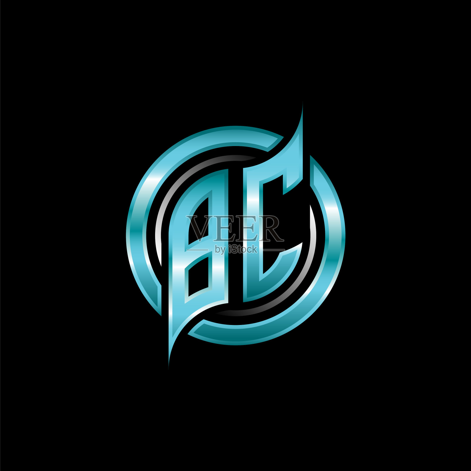 BC字母首字母标志圆形插画图片素材