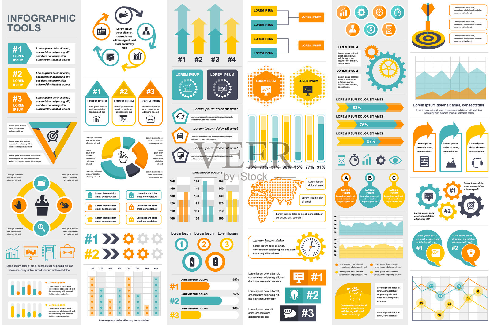 捆绑信息图表元素数据可视化插画图片素材