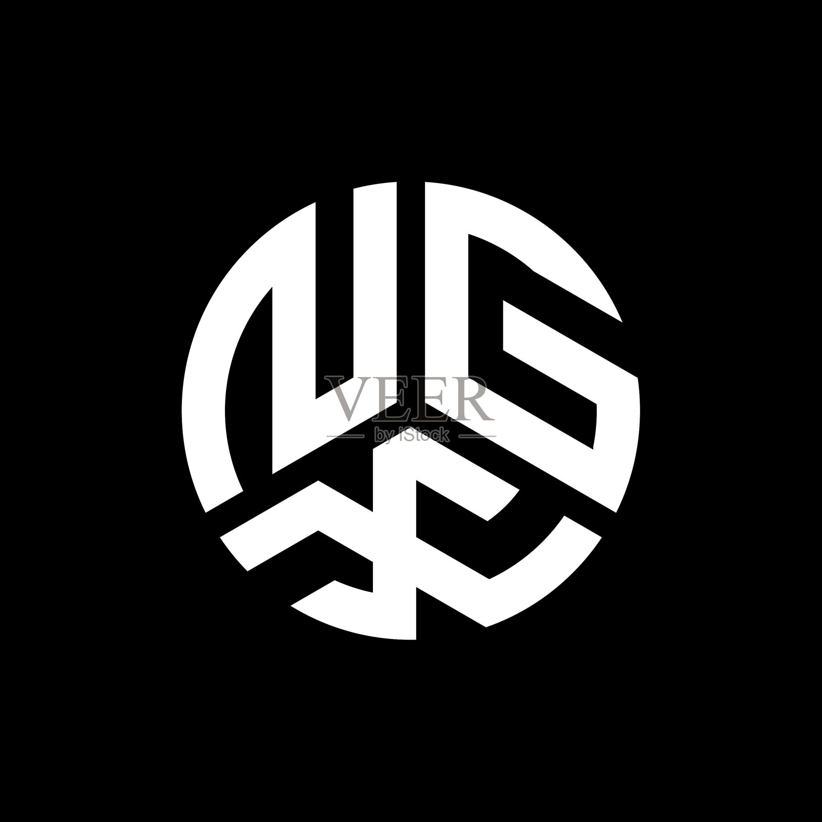 NGX字母logo设计，黑底NGX插画图片素材