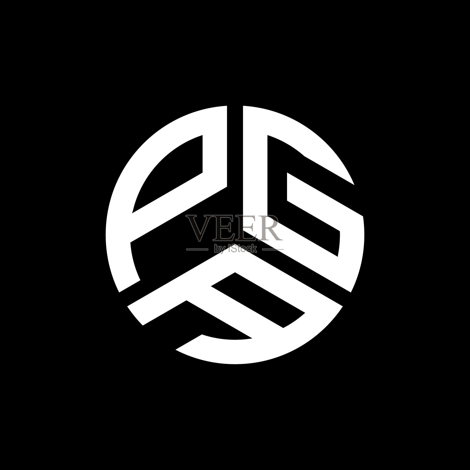 Pga字母标志设计黑色背景Pga插画图片素材