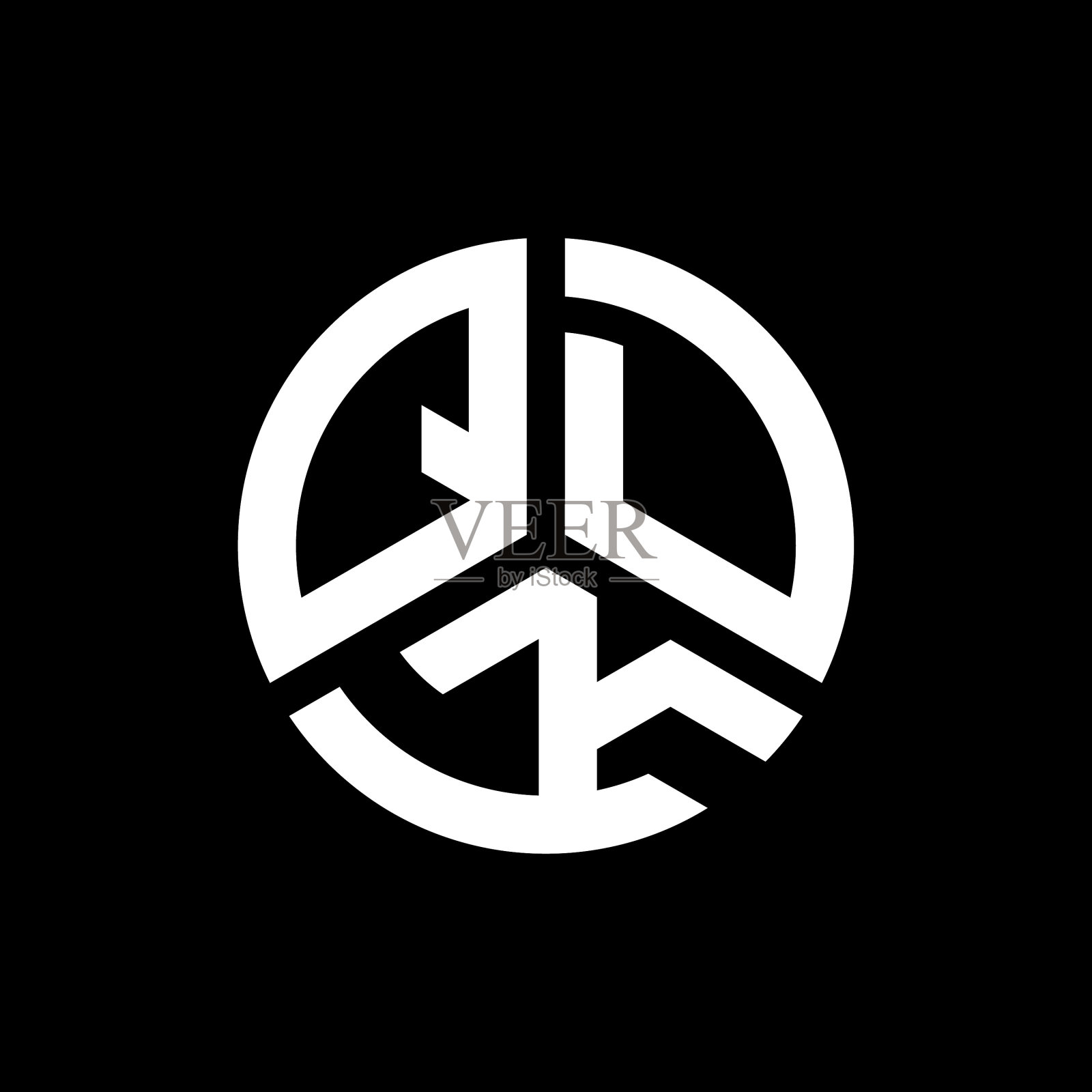 QDQ字母标志设计，黑色背景QDQ插画图片素材