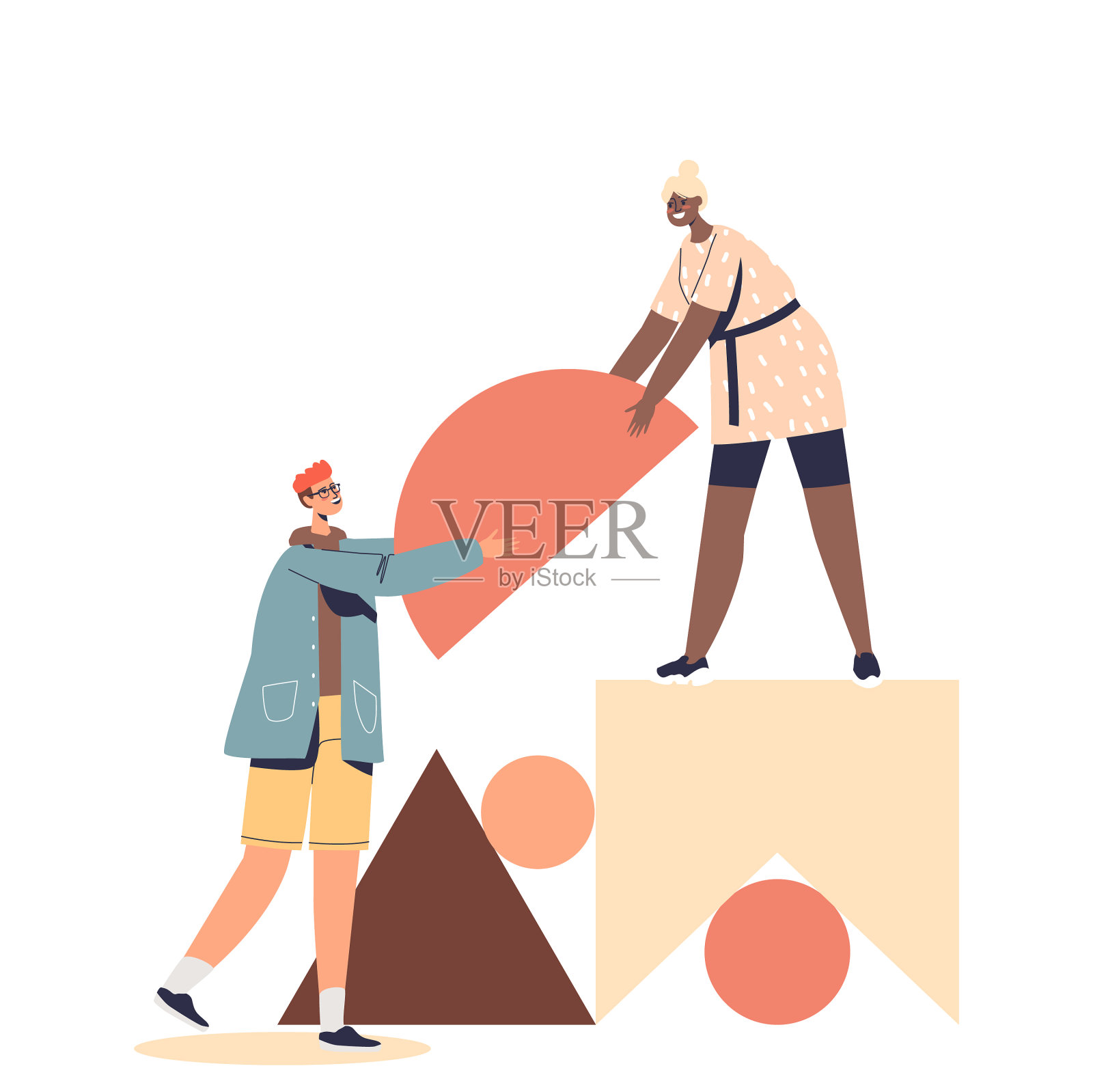 同事团队伙伴帮助一起工作设计元素图片