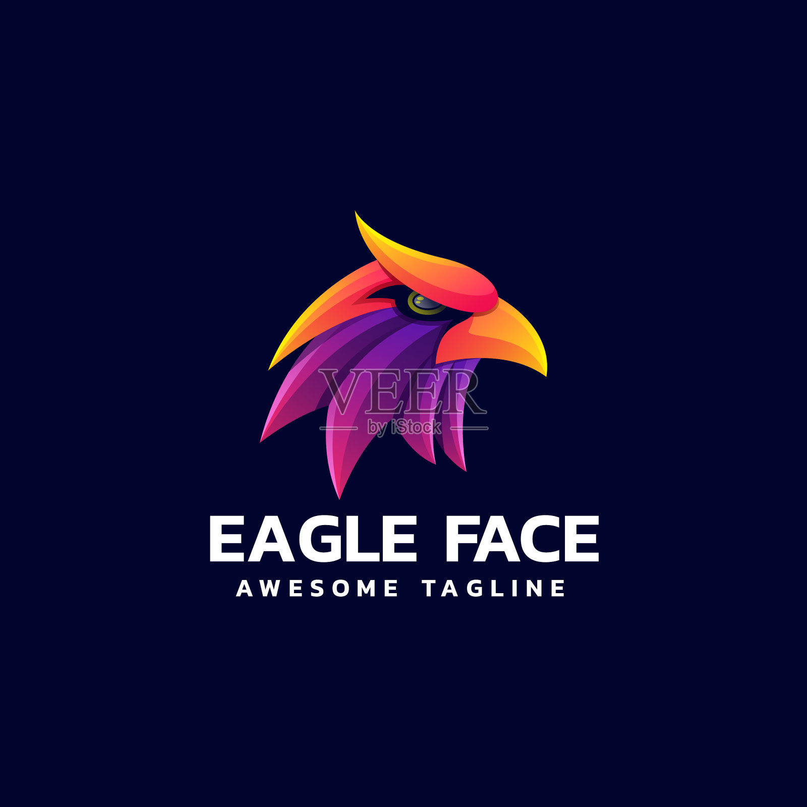 标志鹰渐变彩色风格插画图片素材