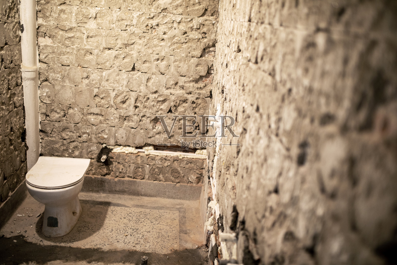 浴室拆卸及装修照片摄影图片