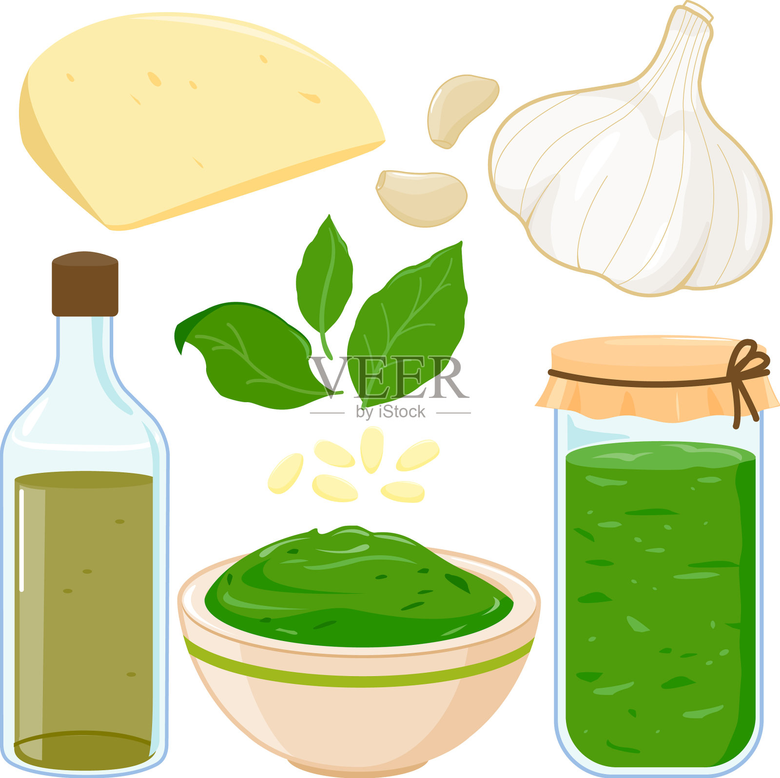 香蒜酱配料设计元素图片
