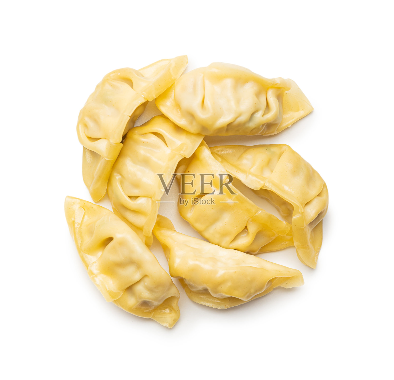 中国饺子孤立在白色背景。照片摄影图片