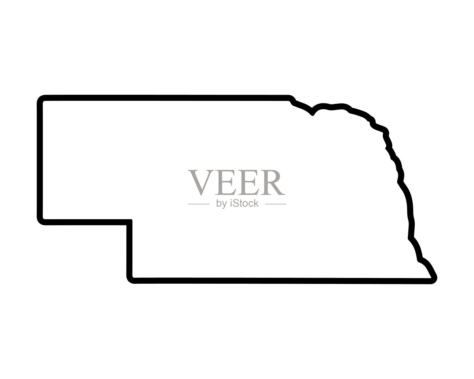 我们国家的地图。内布拉斯加州轮廓的象征。矢量图插画图片素材