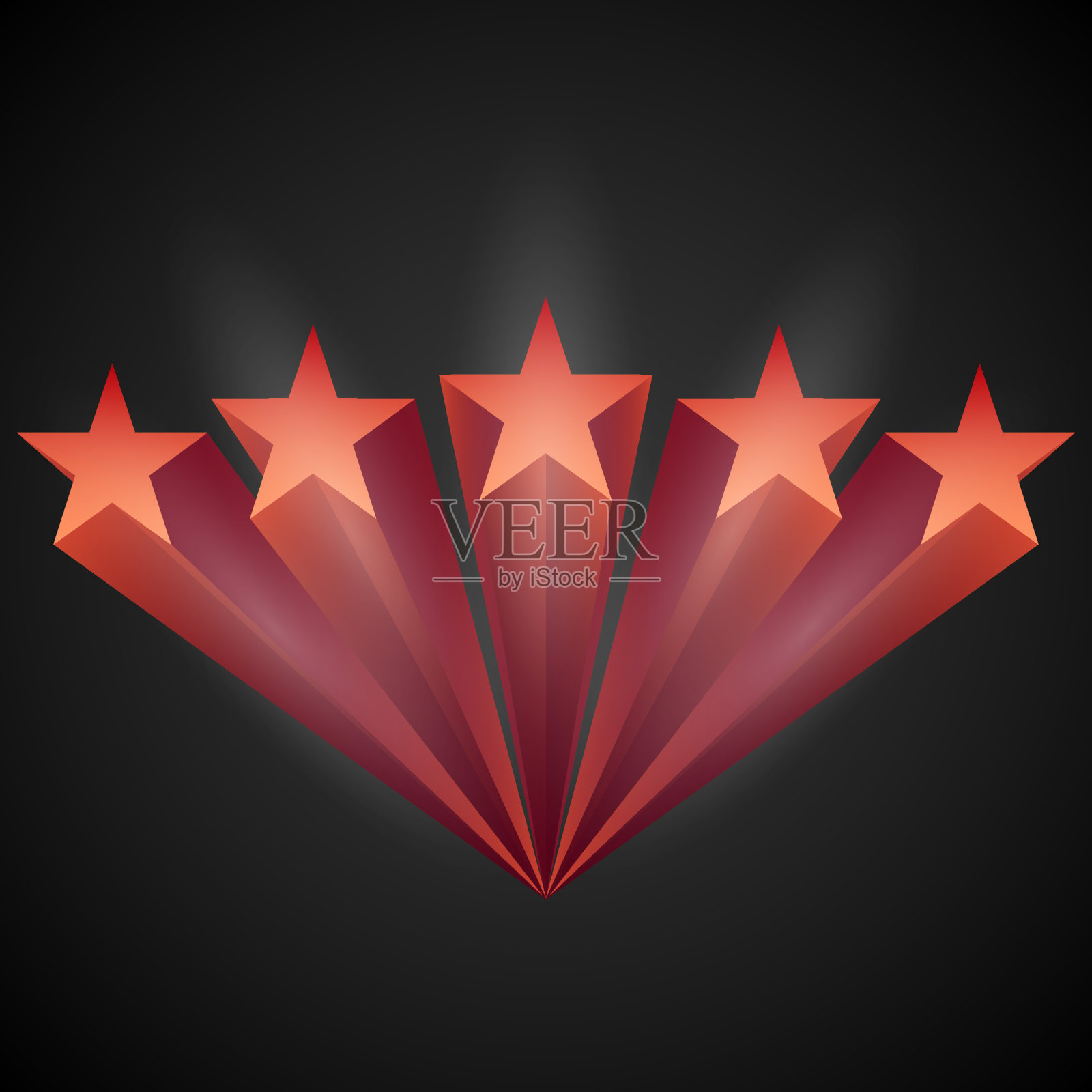 五星红星3d评级图标设计插画图片素材