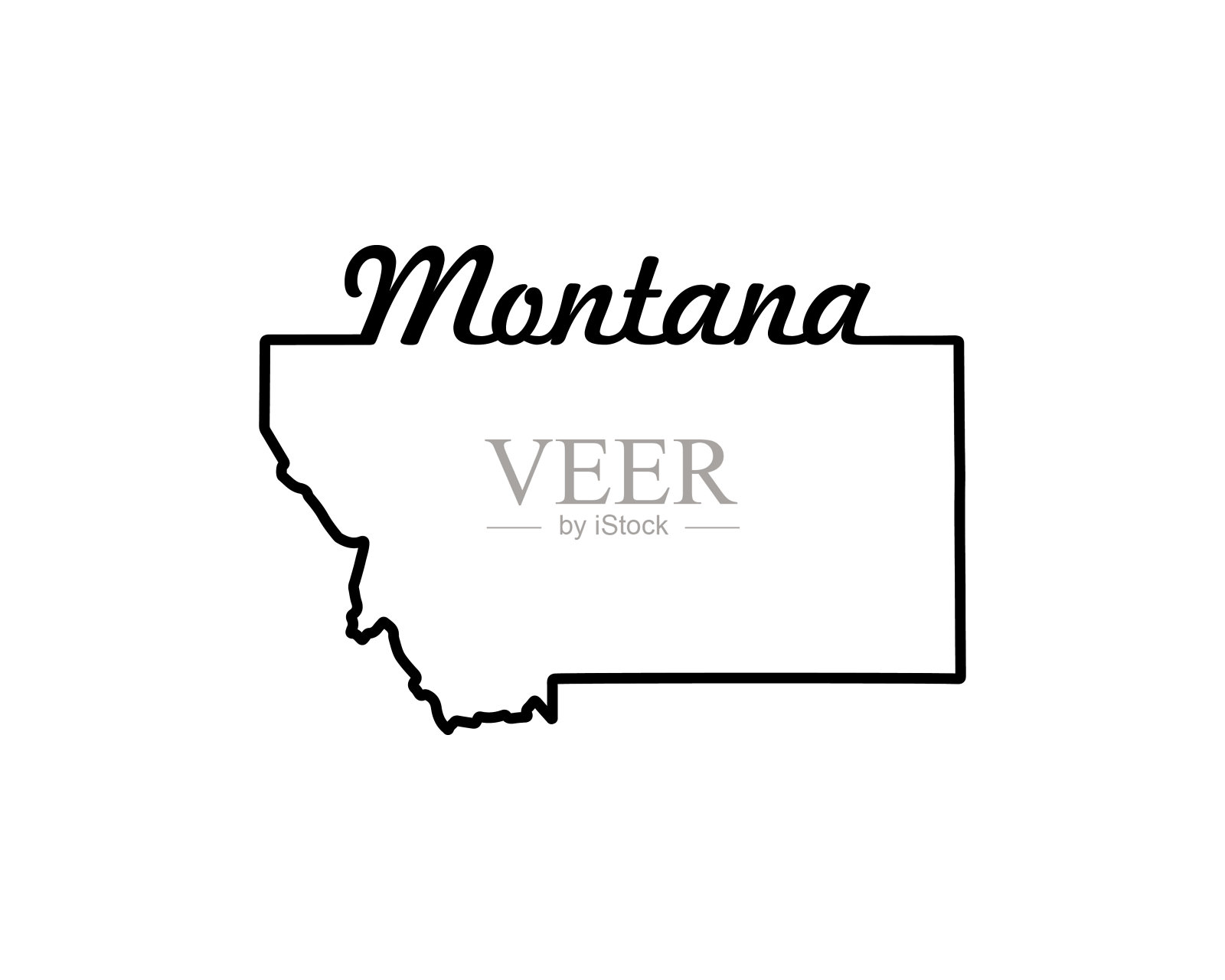 我们国家的地图。蒙大拿轮廓的象征。矢量图插画图片素材